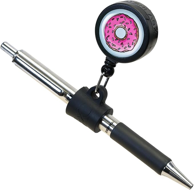 Better Labz EZ PEN Retractable Pen Reel for Nurses, Teachers, Waitresses, Carpenters, Construction Workers, Contractors & Pros (Non-Stop Donut)