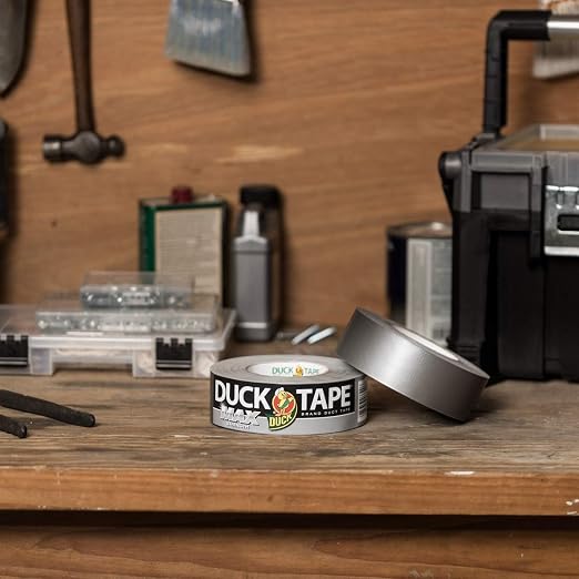 Duck Brand Max Strength Duct Tape - 2 Rolls - Heavy Duty Hold - 1.88 Inch x 45 Yards Each - Silver (240201)