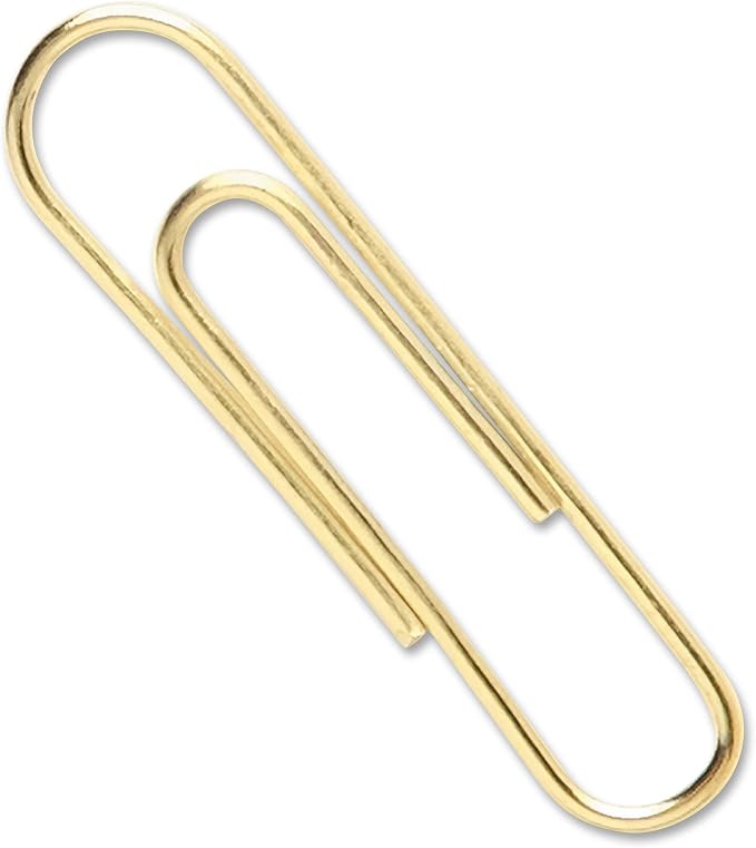 ACCO Paper Clips, Jumbo, Smooth, Gold, 50 Clips/Box (72532) (Pack of 2)