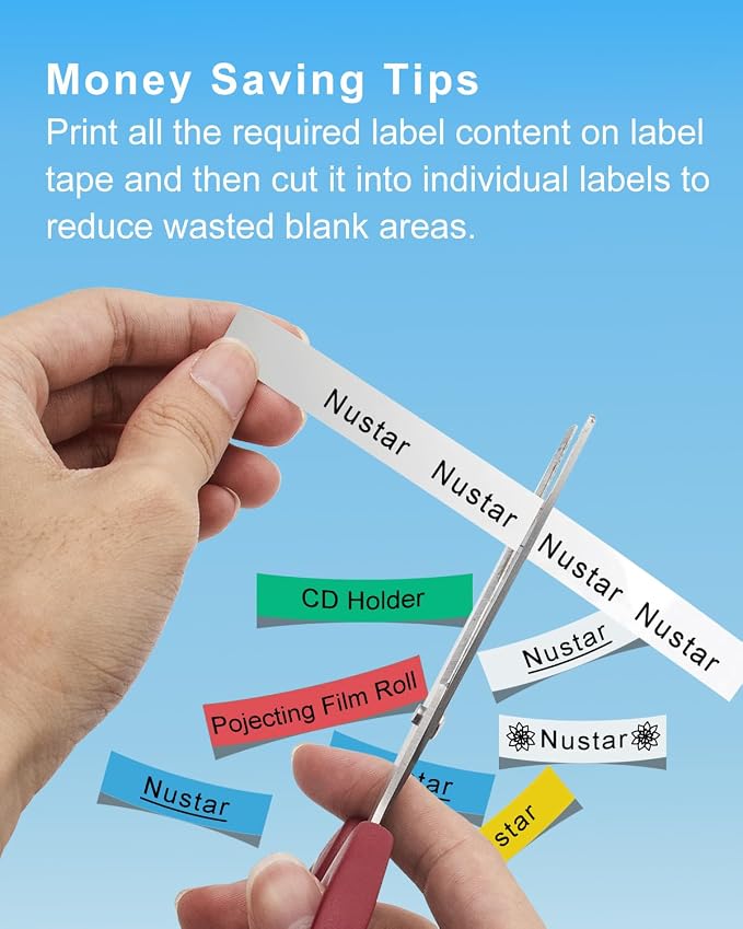 9mm 0.35 Inch Replace for Brother P Touch Label Maker Tape Refills | TZe TZ Tape 9mm, Black on White/Clear/Red/Blue/Yellow/Green, Compatible with Brother P-Touch PT-D210 D220 H110 D600, 6 Pack