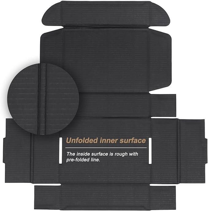 ZBEIVAN 7x5x2 Black Small Shipping Boxes, 20 Packs Corrugated Cardboard Mailer Boxes for Packaging Small Business Mailing Gifts Wrap Boxes with Lids