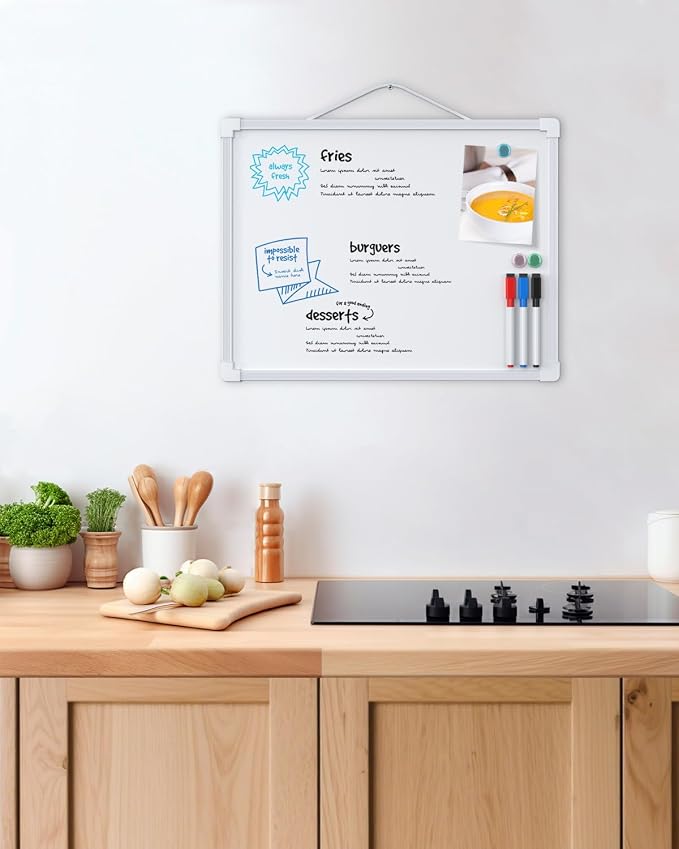 MaxGear Small Dry Erase Board, 14"x11" Double Sided Whiteboard, White Frame (Pack of 2)