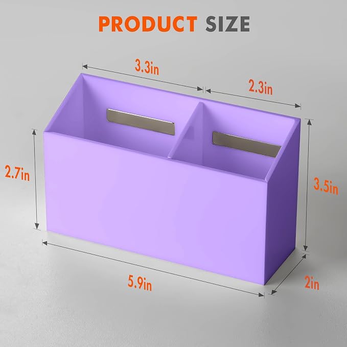 BEYGORM Magnetic Dry Erase Marker Holder for Whiteboard & Refrigerator | Non-slip Acrylic Pen Holder for Classroom, Fridge Magnet, Locker Organizer Accessories, Teacher & School Supplies(Purple)