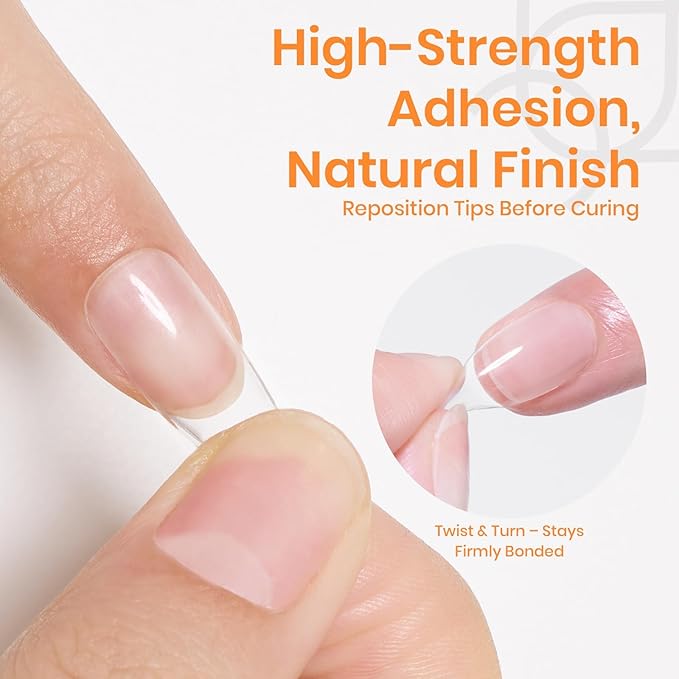 Beetles 2Pcs*20g Solid Nail Glue Gel, Tipex Soft Nail Tips Glue Super Strong for Acrylic Nails Extension Fake Nails Clear Press On Nails, Spring Nail Art, U V Light Required