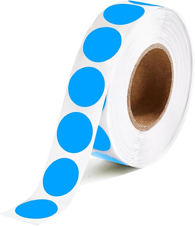 1000 Pcs Round Stickers 1 Inch Color Circle Dot Stickers Small Code Labels for Office Shop Yard Sale Home Classroom Marking (Blue, 1 inch)