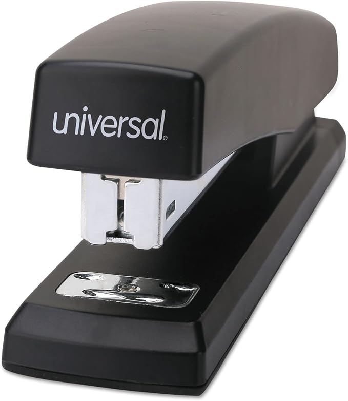 Universal Economy Full Strip Stapler, 12-Sheet Capacity, Black (43118)