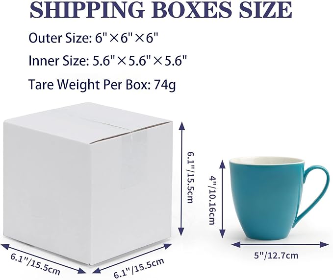 40 Pack Small Shipping Boxes 6x6x6 Inches | White Corrugated Cardboard, Box for Packaging Small Business Mailing Storage Moving, Easy Assemble