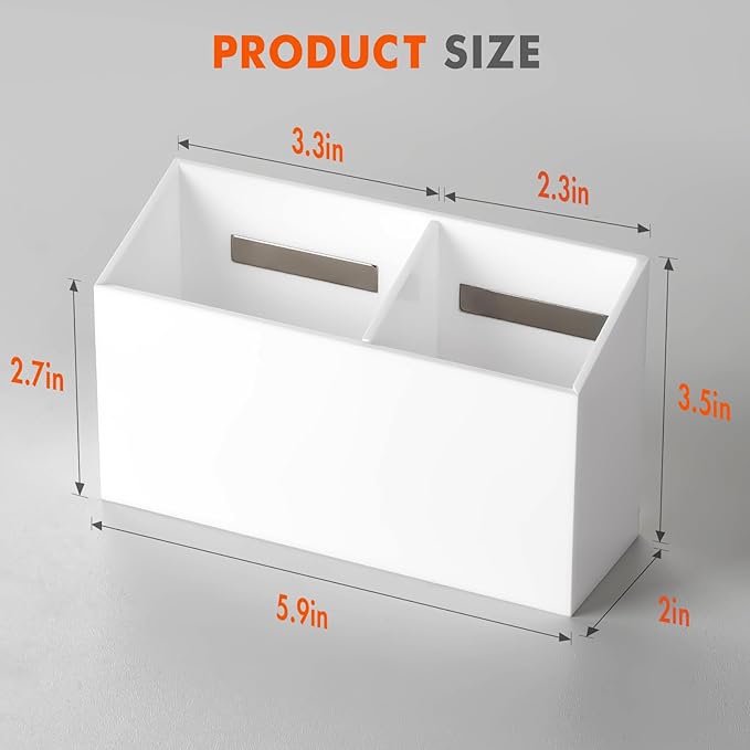 BEYGORM Magnetic Dry Erase Marker Holder for Whiteboard & Refrigerator | Non-slip Acrylic Pen Holder for Classroom, Fridge Magnet, Locker Organizer Accessories, Teacher & School Supplies(White)