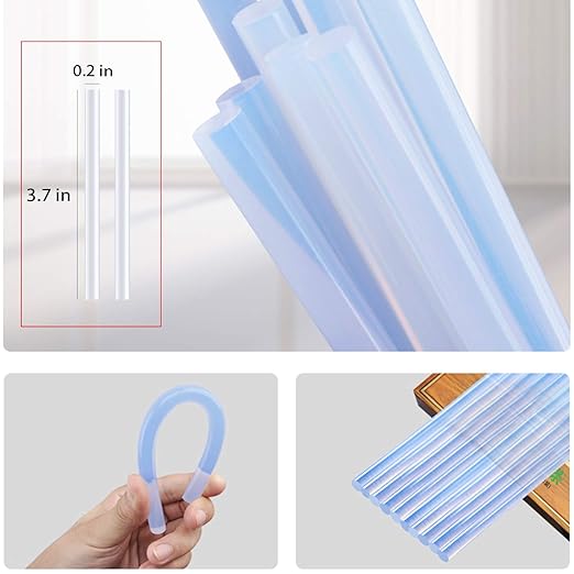 100 Pack Hot Glue Sticks Glue Sticks,Mini Hot Glue Sticks Clear Glue Glue Sticks for Glue Gun,Compatible with Industrial Glue Guns,No Ordor,Good Adhesion,Quickly Melt (4 Inches)