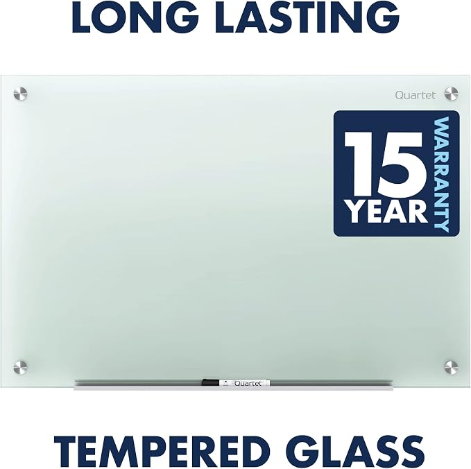 Quartet Glass Whiteboard, Non-Magnetic Dry Erase White Board, 4' x 3', Infinity, Frosted White (G4836F)
