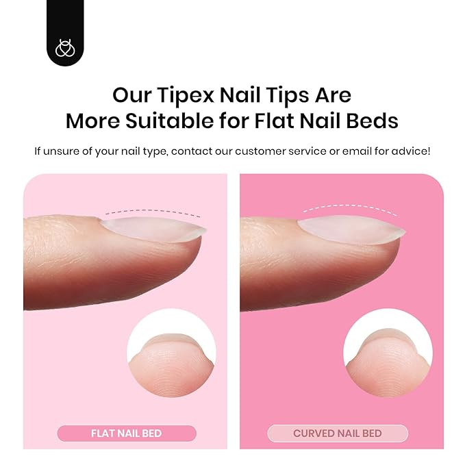 Beetles Tipex Gel Nail Kit with 224Pcs 16Sizes Medium Coffin Apex Nail Tips C Curved , Pre-building Acrylic Nails with Tipex Nail Glue,Mini Nail Lamp, Nail File for DIY Nails or Salon Use