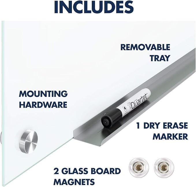 Quartet Dry Erase Board, Magnetic Whiteboard 48" x 48", Glass Board for Wall, Infinity, Brilliance White (G24848W)