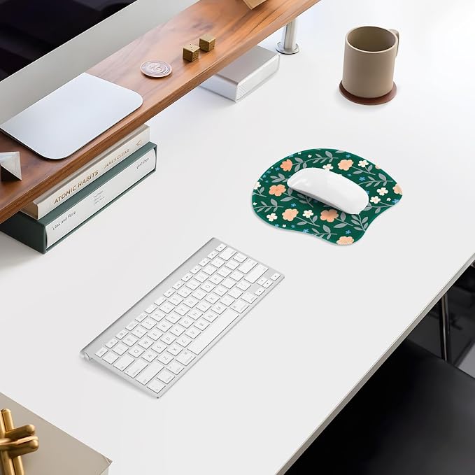 ITNRSIIET Mouse Pad Non-Slip Rubber Base Smooth Surface Stitched Edges Waterproof Durable Compatible with All Mice for Office & Gaming, Desk Accessory, 8.7x8.3x0.12 inch, VintageBloom