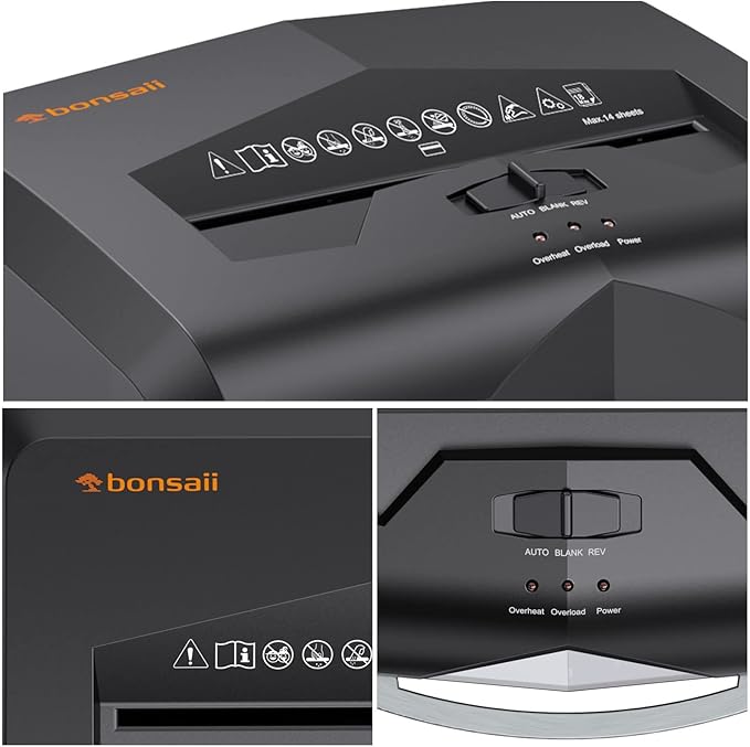 Bonsaii 18-Sheet Cross-Cut 60-Min Run Heavy Duty Paper Shredder | Anti-Jam, P-4 Security Level, 62dB Ultra-quiet, 6-Gal Bin with Casters, Shreds Credit Cards & Staples C149-C