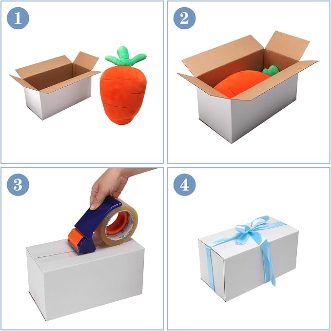 Hoikwo 10x5x5 Shipping Boxes Set of 25, White Corrugated Cardboard Box for Small Business for Packaging Mailing