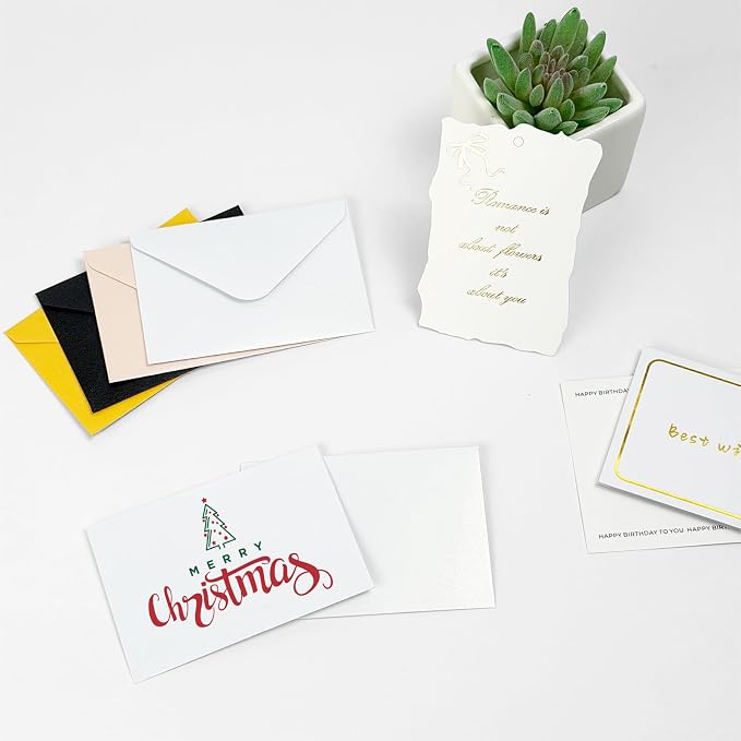 100 Pack Mini Pearl Black Envelopes, 4 x 2.75" Shimmer Gift Card Envelopes, Gift Card Holder, Small Business Card Envelopes for Invitations, Wedding, Birthday Party, Baby Shower