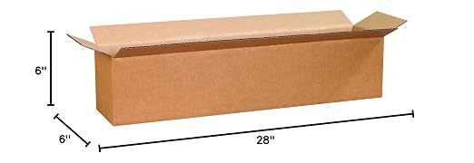 BOX USA Shipping Boxes 28"L x 6"W x 6"H 20-Pack Long Corrugated Boxes for Moving, Shipping, Mailing, Packing, Packaging and Storage