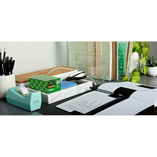 Scotch Deluxe Desktop Tape Dispenser, Black, for 1 Inch Core Tapes (C-40)