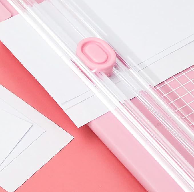 A4 Pink 10.5 Inch x 3.5 Inch Paper Cutter for Cutting Paper, Coupon, Label, Cardstock, and Scrapbooking Craft for Office and Home (Pink)