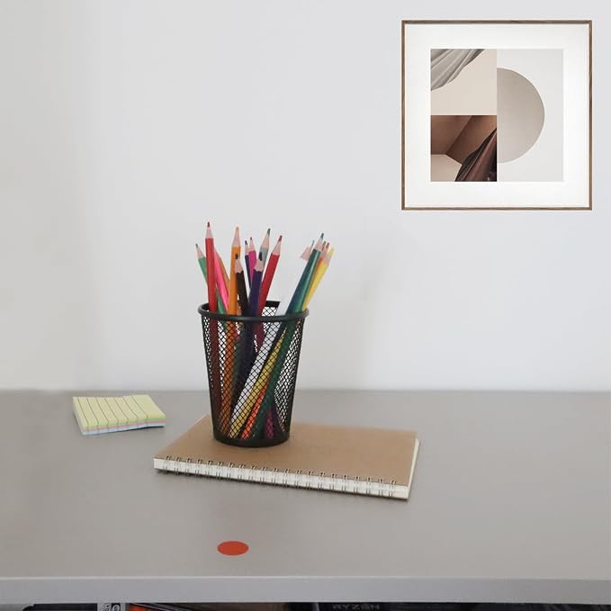 HSYMQ Desk Pencil Pen Holder, Wire Mesh Pen Cup Holder for Desk Organizer and Office Desk Accessories (1 Pack)