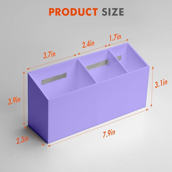 Magnetic Dry Erase Marker Holder for Whiteboard, Fridge Classroom | Acrylic Magnet Pen Holder for Office, Refrigerator, Whiteboard Maker Holder for Teacher, Locker Organizer Accessories-Purple