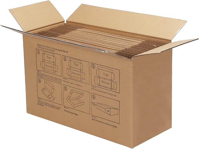 PHAREGE 25 Pack 10x7x3 inch Cardboard Shipping Boxes, Brown Mailing Box | Tuck Top, Quick Fold, Easy Assemble, Shape Well, Single Corrugated, DIY Cardboard, DVD, Book Shipping, Business Packaging