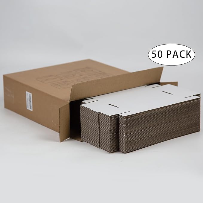 SUNLPH 50 Pack 7x5x1 Inches Small Shipping Boxes, White Corrugated Cardboard Boxes, Moving Mailing Packing Box