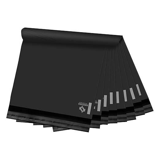 KKBESTPACK BLACK 14.5x19 50 PCS Large Poly Mailers Shipping Bags for Small Business – Self Sealing Package Envelopes