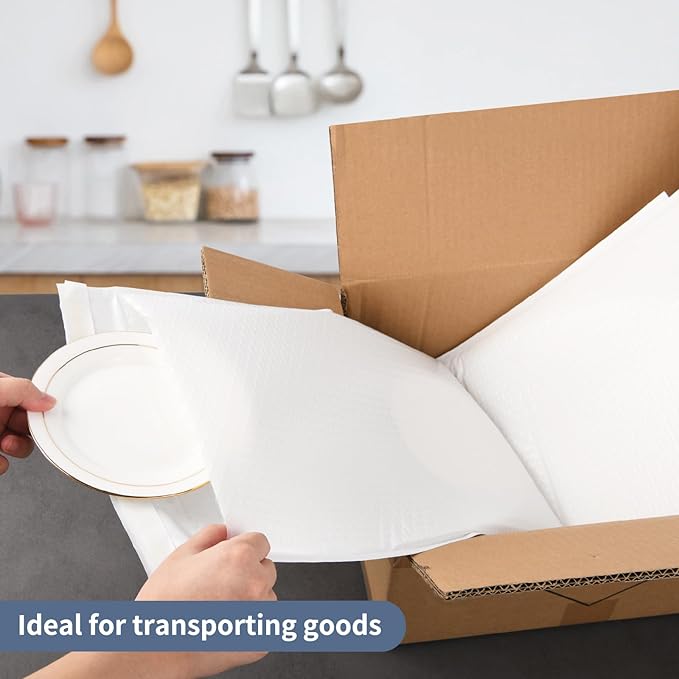 30 Pack White Bubble Mailers 10.5x16 Inch Poly Padded Envelopes Self-Seal Bubble Mailer Shipping Envelopes for Shipping Clothes, Packing