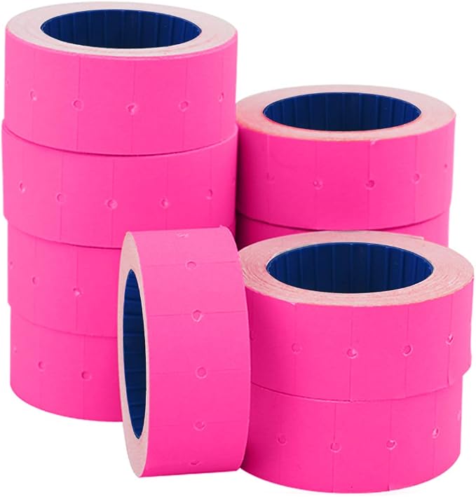 30 Rolls 15000 Price Gun Labels for Mx-5500 White Price Marker Stickers, Super Sticky Label Paper Tag Labels (Rose Red)