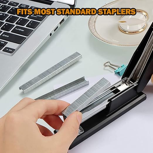 Staples Standard 2 Pack, Heavy Duty Chisel Point Standard Staples for Stapler 10,000 Pack 1/4 Inch, Jam Free Stapling