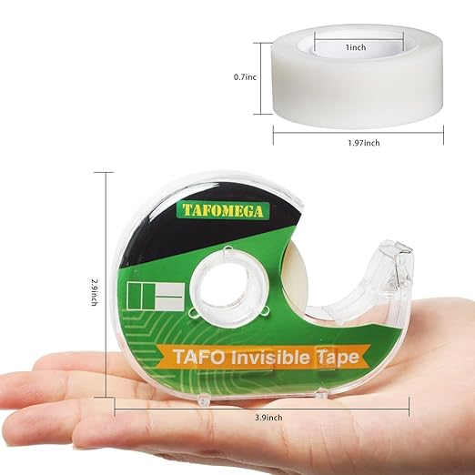 Invisible Clear Tape Bulk Rolls,12 Packs Gift Wrapping Tape for School Office Craft Job with Dispenser Frosted Writable-7/10 X 1000 Inches