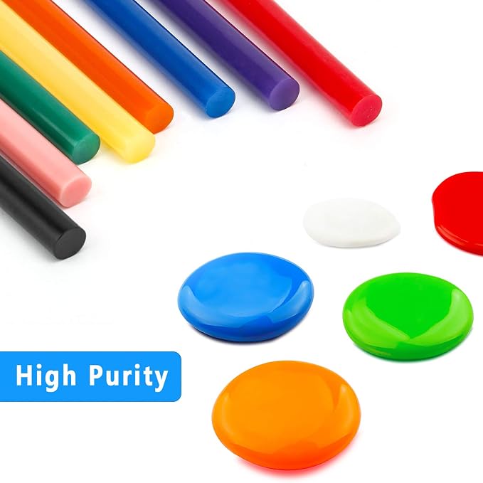Gartful 120PCS Colored Mini Hot Glue Sticks - 0.28x3.9" Hot Melt Glue Sticks, Multipurpose for Art & Craft Project, Home Decoration, General Repair, Bonding, Sealing, 12 Colors