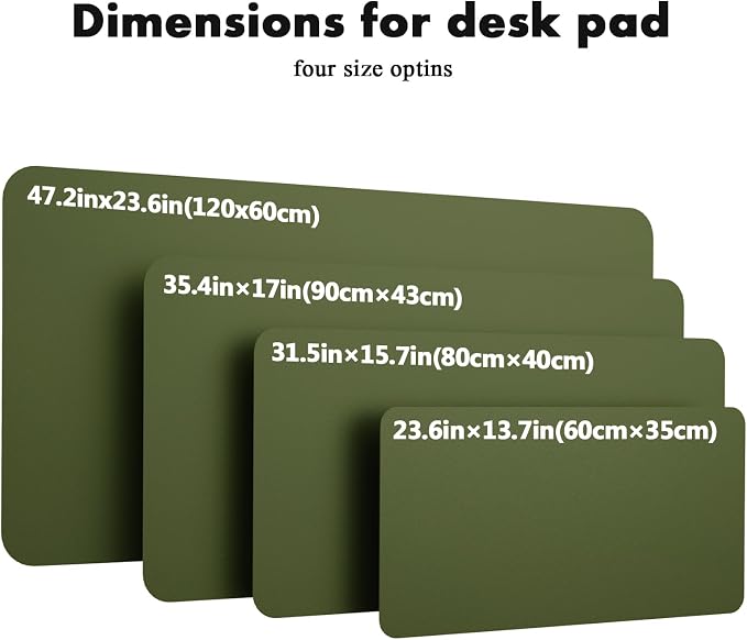 YSAGi Double-Sided Desk Pad, 35.4"x17"Leather Desk Mat, Eco Cork Desk Pad Protector,Large Mouse Pad,Waterproof Desk Blotter for Office/Home(Olive Green)