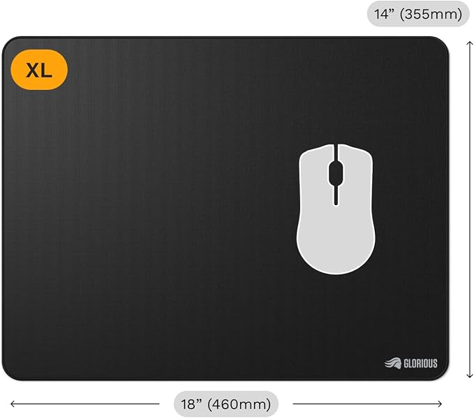 Glorious Gaming Mouse Pad GMP 2 - XL - Spill-Proof Mouse Pad, Optimised for All Gaming Sensors, Balanced Surface for Speed & Control, Durable Anti-fray Edges - 18" x 14" x 0.12" - Large Desk Mat