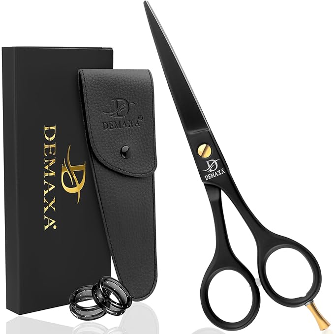 Professional Hair Scissors 6.5 Inch - Premium High Carbon Stainless Steel Barber Salon Hair Shears for Haircut Scissors - Ergonomic Design Super-Sharp Hair cutting Shears Blades