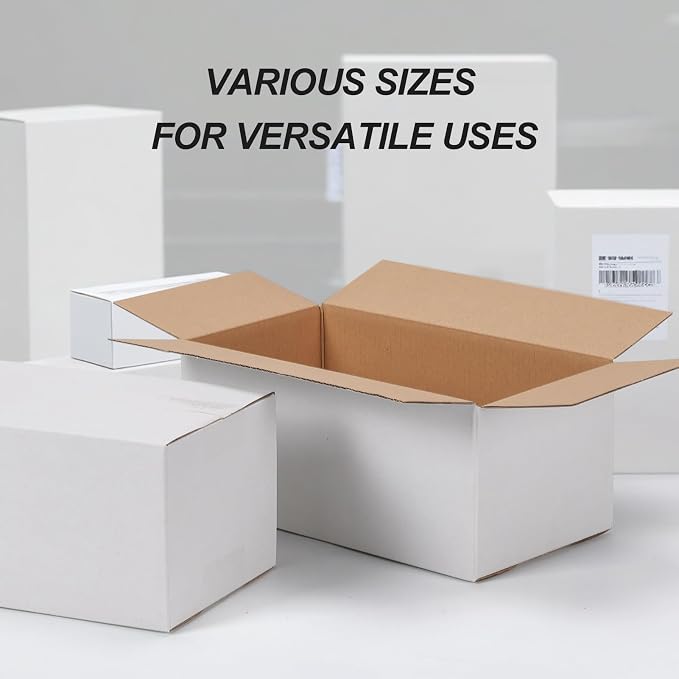 Calenzana 9x5x4 Shipping Boxes Set of 40, White Corrugated Cardboard Box for Mailing Packing Gifts Small Business