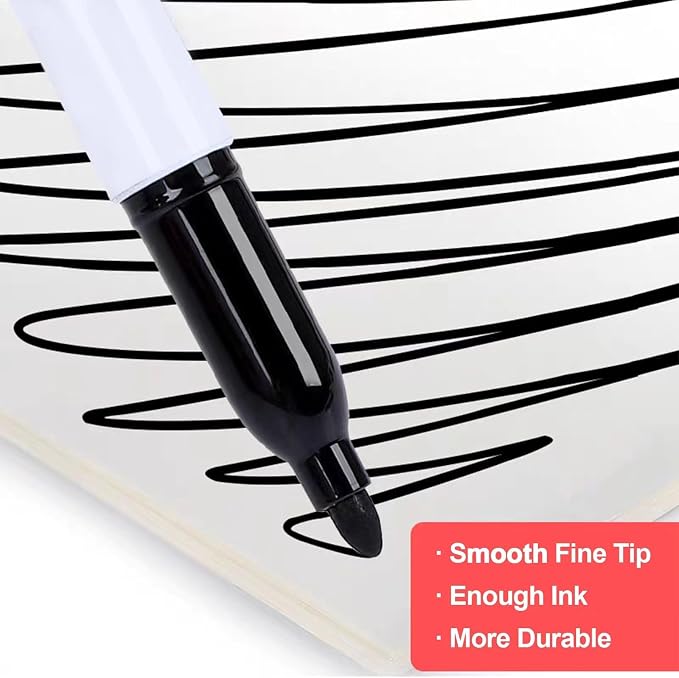 S & E TEACHER'S EDITION 96 Pcs Dry Erase Markers, Black | Black with Low-Odor Ink, Black Whiteboard Markers for School, Office, or Home