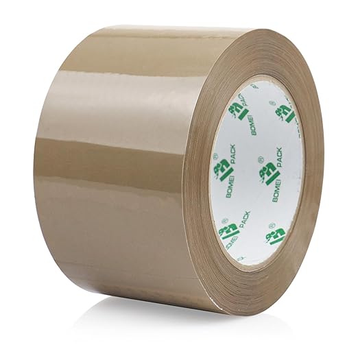 BOMEI PACK 3 inch Brown Packing Tape, 6 Refills Rolls Heavy Duty Wide Packaging Tape for Moving, Shipping, Mailing and Storage, 2.7 Mil x 110 Yards