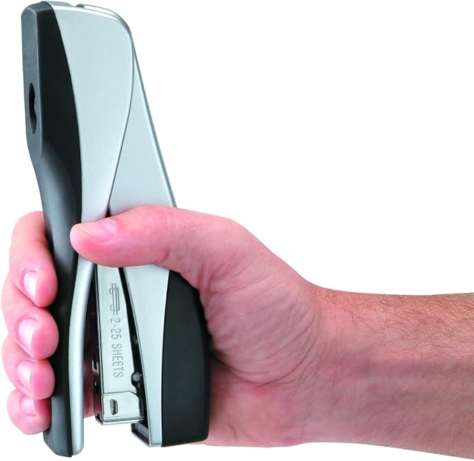 Swingline Stapler, Jam Free, Optima Grip Full Size, Ergonomic Cushion, Metal, 25 Sheet Capacity, Black (87810)