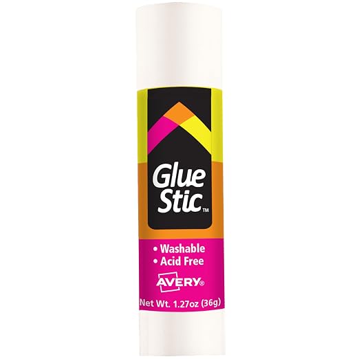Avery Glue Stick, White, 1.27 oz., Washable, 18 Permanent Glue Sticks, Value Pack (00192)