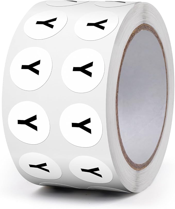 Letter Y Stickers 0.5 Inch Vinyl Round Alphabet Label 1000 PCS | Self-Adhesive, Removable, Waterproof, Circle Capital Dots Tags, for Home Office Inventory Classroom