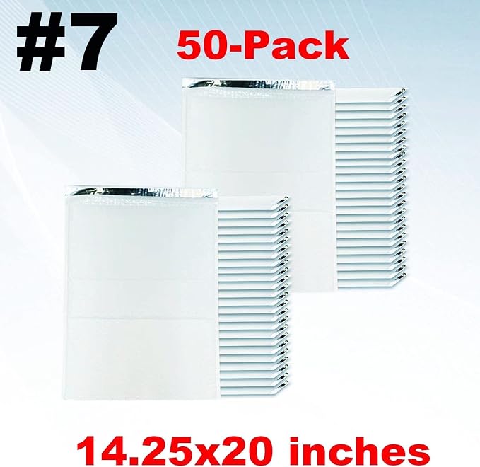 iMBAPrice 14.5x20 Inches White Color Polybubble Bag, 50-Pack Size #7 Self Seal Poly Bubble Mailers Padded Packing Envelopes (Total 50 Bags)