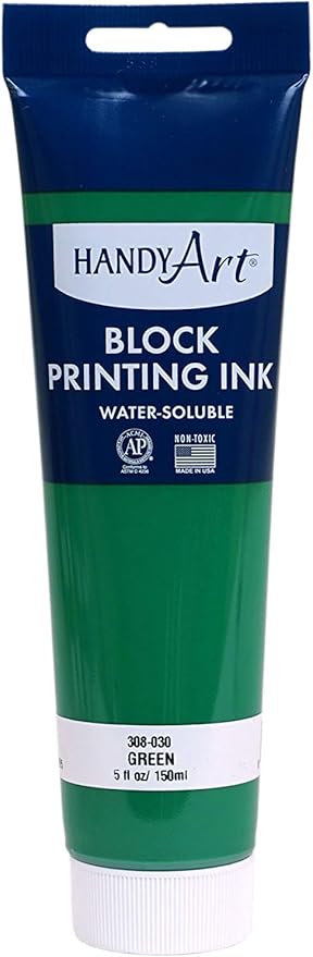 Handy Art 308-030 Water Soluble Block Printing Ink Tube, Green, 5-Ounce