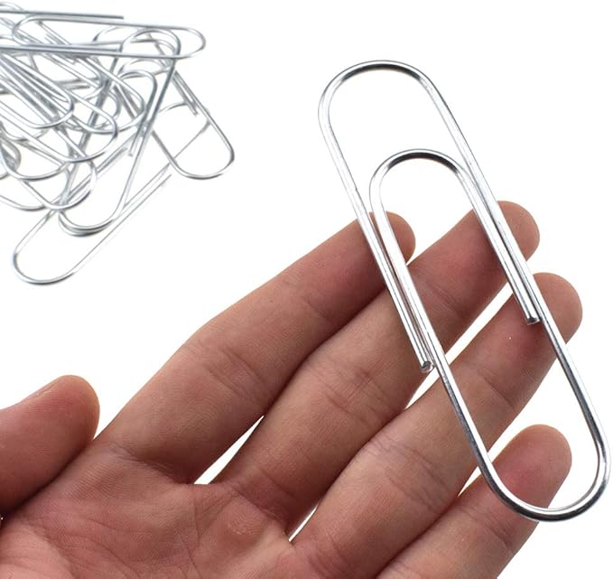 HAHIYO Paperclips 4 inch (100mm) Extra Large Paper Clips Sturdy Bright Silver Vinyl Coated Prevent Scratching Tearing The Pages for Bookmark Organize Home Office School 14 Pack