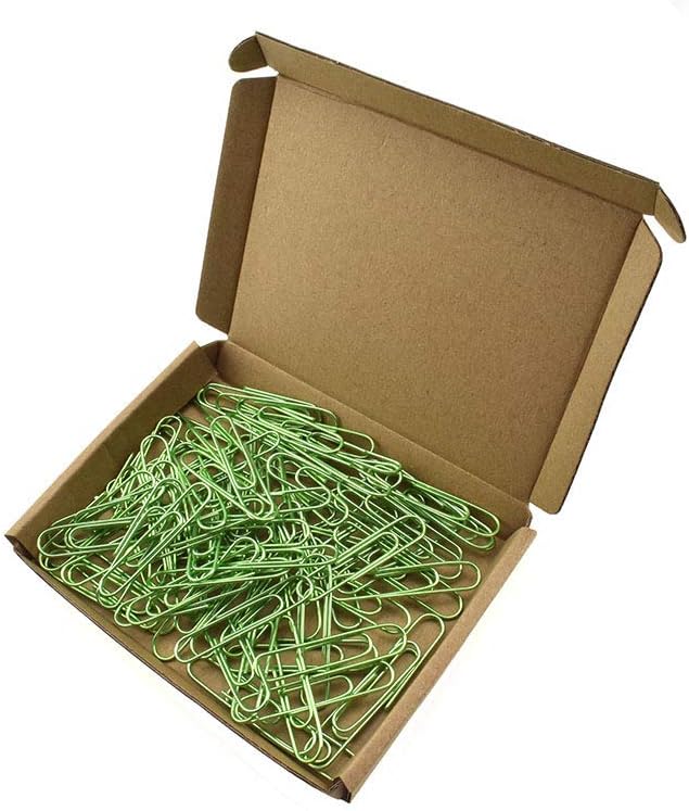 HAHIYO Paper Clips Large 2 inches Length Green Paperclips Vinyl Coated Prevent Scratching Tearing The Pages Sturdy for Bookmark Organize Home Office School 80 Pack