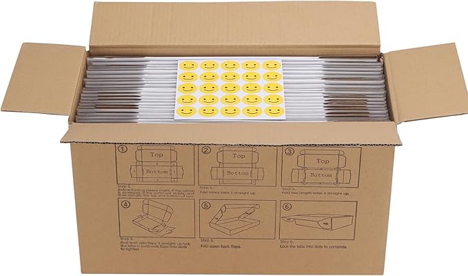 HORLIMER 10x7x3 inches Shipping Boxes Set of 25, White Corrugated Cardboard Box Literature Mailer, 25 Stickers Included