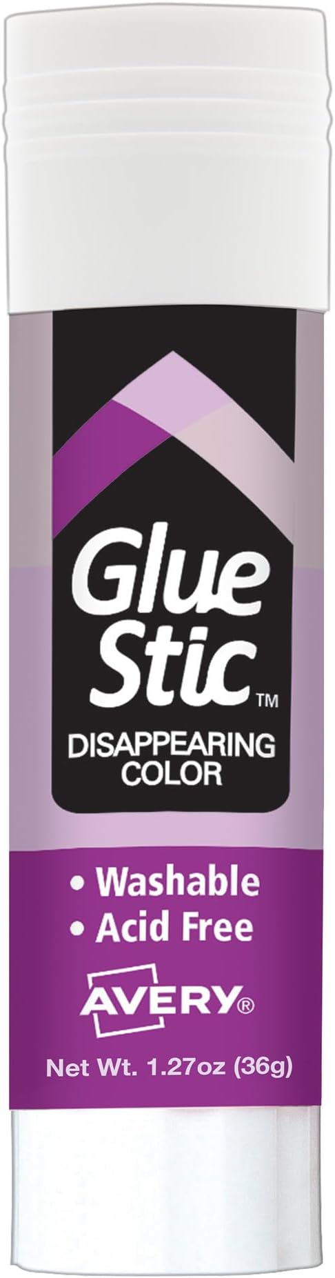 Avery Glue Stic, Disappearing Purple, Washable, Non-Toxic, 1.27oz, 6 Glue Sticks (98071)