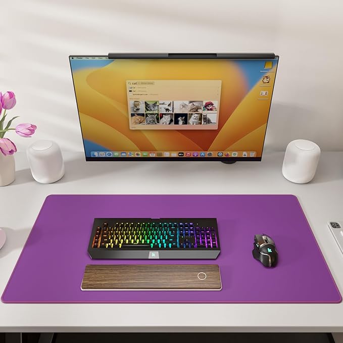 KTRIO Large Gaming Mouse Pad, Desk Mat, 31.5 x 15.7 in, Violet Purple, XXL | Smooth Micro-Weave Surface, Artistic Pattern Design, Non-Slip Rubber Base, Durable Stitched Edges, Office & Home Use