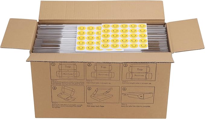 HORLIMER 6x4x1 inches Shipping Boxes Set of 50, White Corrugated Cardboard Box Literature Mailer